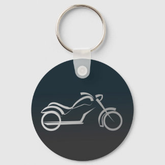 Porte-clés Motorcyclette Silver Black Sleek Outline