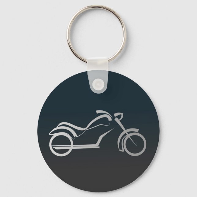 Porte-clés Motorcyclette Silver Black Sleek Outline (Recto)