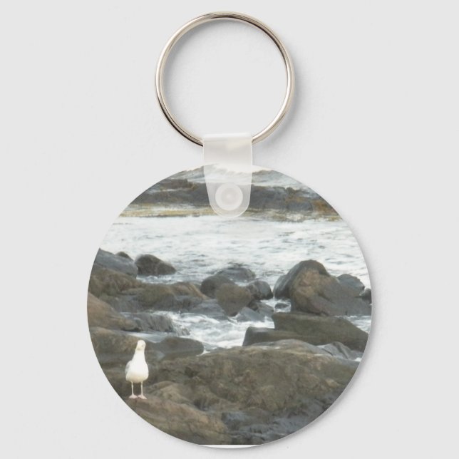 Porte-clés Mouette sur rochers (Recto)