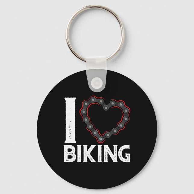 Porte-clés Mountain Bike Cycling Bicycle I Love Biking  (Recto)