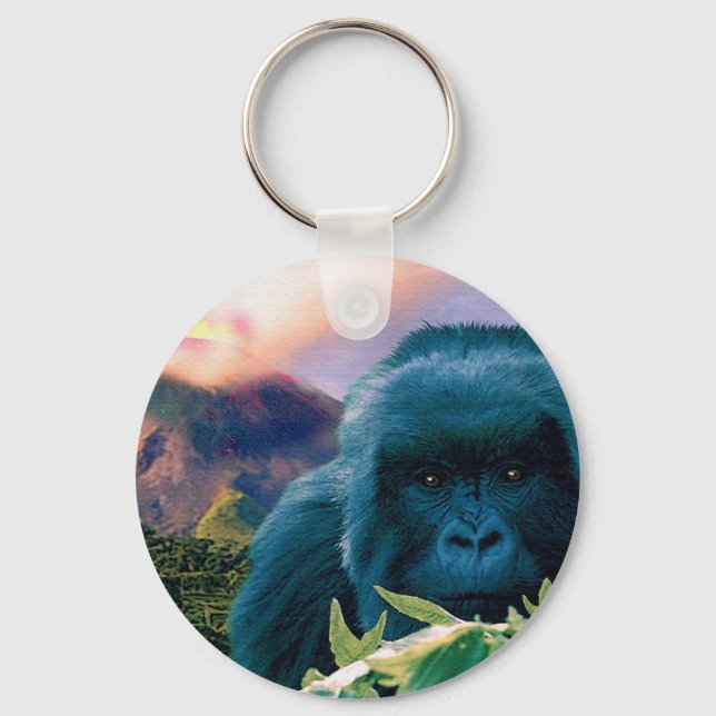 Porte-clés Mountain Gorilla & Volcano Wildlife Keychain (Recto)