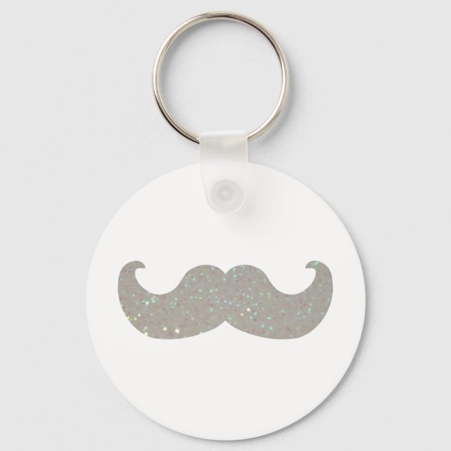 Porte-clés Moustache blanche à bille (graphique de Parties sc (Recto)
