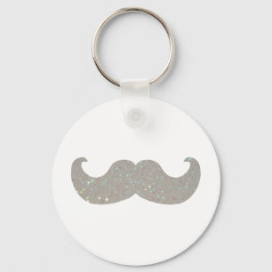 Porte-clés Moustache blanche de Bling (graphique de parties