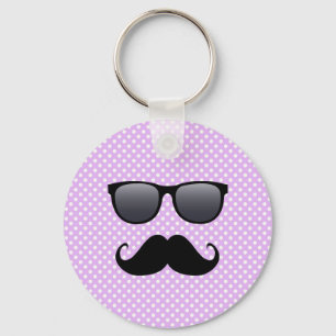 Porte-clés Moustache Noire Drôle Et Lunettes
