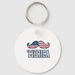 Porte-clés Moustache patriotique américaine en détresse Vecto