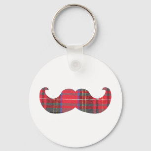 Porte-clés Moustache rouge de tartan