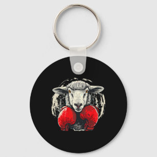 Porte-clés Mouton de boxe avec gants de boxe Kickboxing Drôle