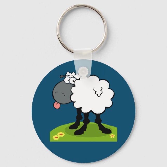 Porte-clés mouton funky qui sort la langue (Recto)