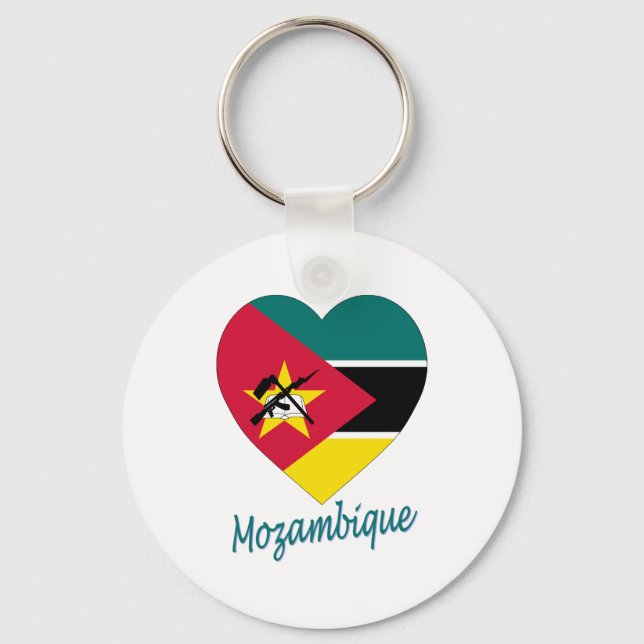 Porte-clés Mozambique Flag Heart (Recto)
