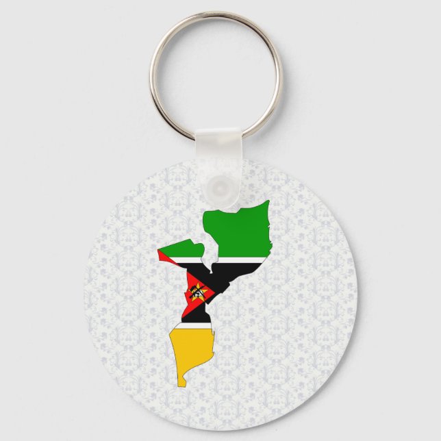 Porte-clés Mozambique Flag Map full size (Recto)