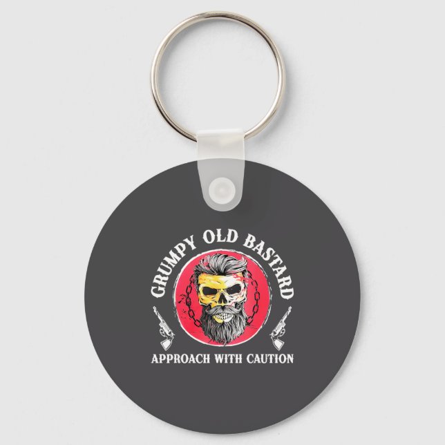 Porte-clés Mpy Old Approach With Caution Beard Skull Barber  (Recto)