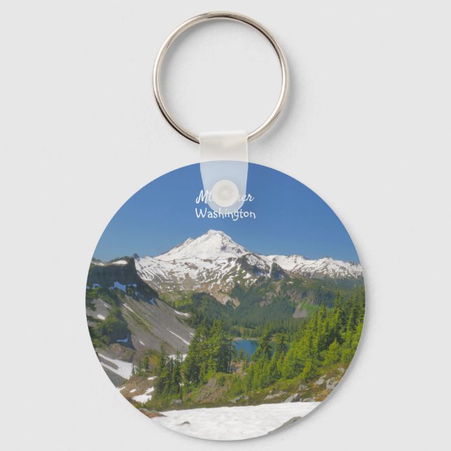 Porte-clés Mt. Baker, Washington Porte - clé du bouton paysag (Recto)