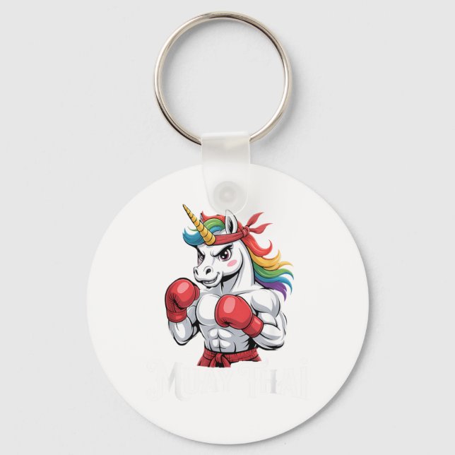 Porte-clés Muay Thai Licorne Ninja Thaïboxing Boxe (Recto)