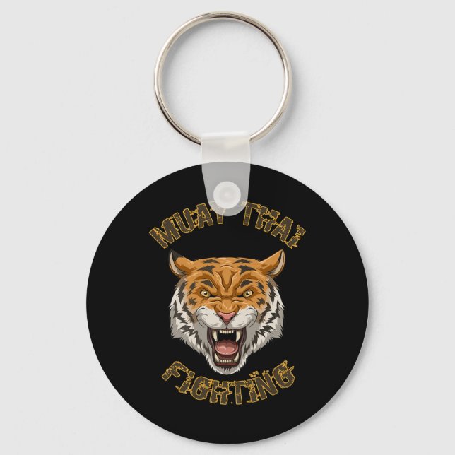 Porte-clés Muay Thai Tiger - Cadeau de boxe thaïlandaise et k (Recto)