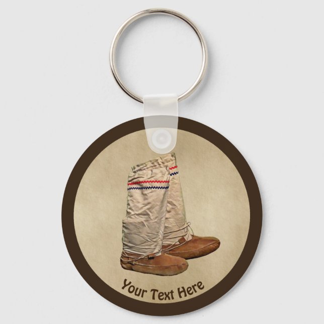 Porte-clés Mukluks Sur Vieux Papier (Recto)