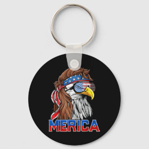 Porte-clés Mullet Aigle chauve Merica Drapeau Américain Patri