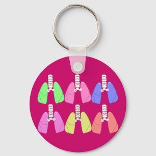Porte-clés Multi de poumons coloré--Conception de thérapeut