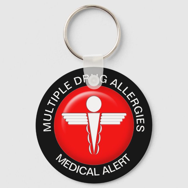 Porte-clés Multiple drug allergies medical alert (Recto)