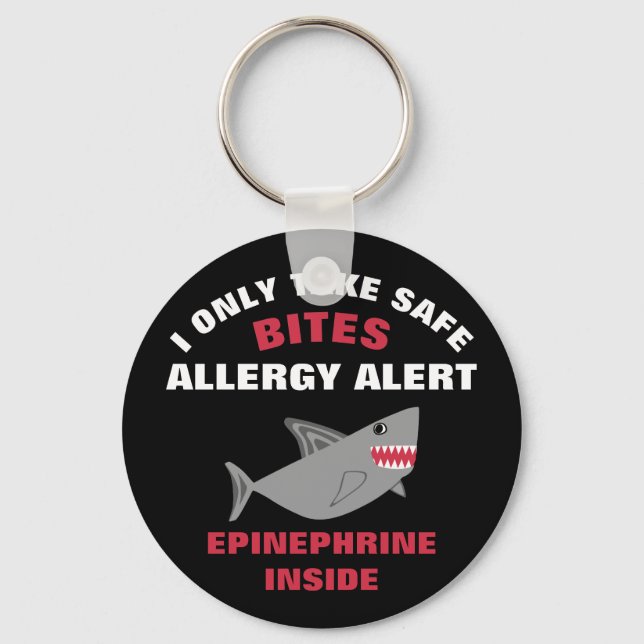 Porte-clés Multiple Food Allergy Shark Kids Personalized (Recto)