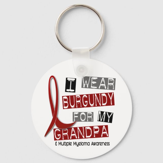 Porte-clés MULTIPLE MYELOMA Je Porte La Bourgogne Pour Mon Gr (Recto)
