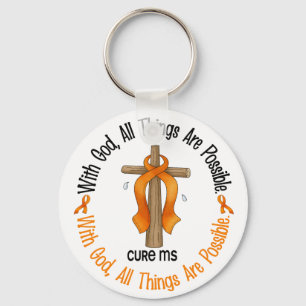 Porte-clés Multiple Sclerosis MS WITH GOD CROSS 1