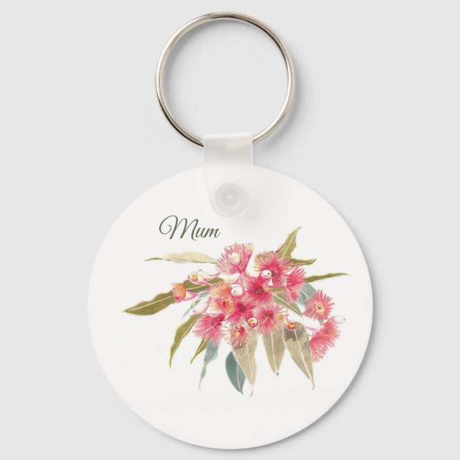 Porte-clés Mum rose floral Aquarelle mère's Day Keepsaké (Recto)