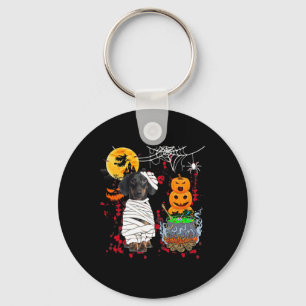 Porte-clés Mummy Dachshund Chien Halloween Chien Citrouilles