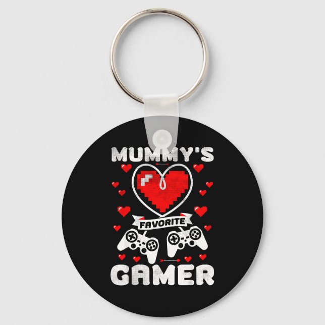 Porte-clés Mummy's Favorite Gamer Funny Boys Kids Valentine's (Recto)