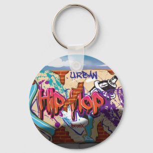 Porte-clés Mur de graffiti de hip hop urbain.