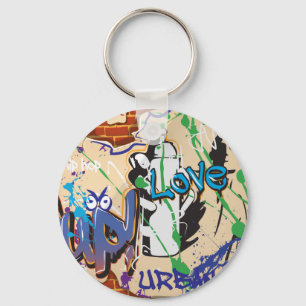 Porte-clés Mur de graffiti de hip hop urbain.