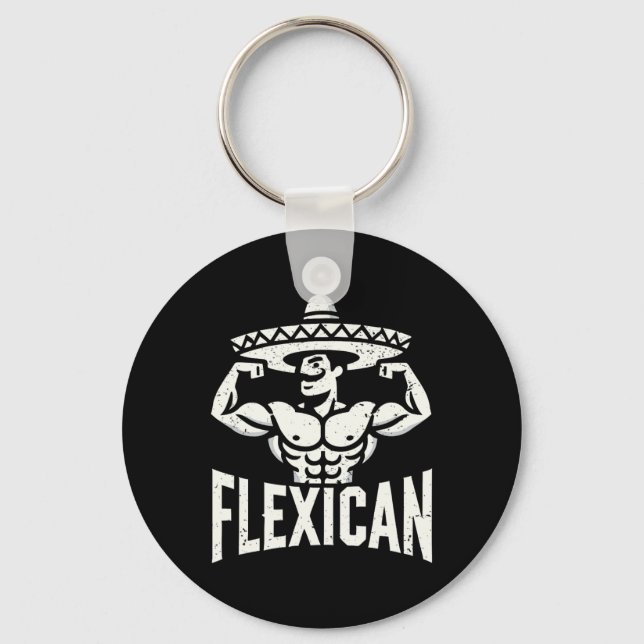 Porte-clés Muscle Flexique Mexicain Funny (Recto)