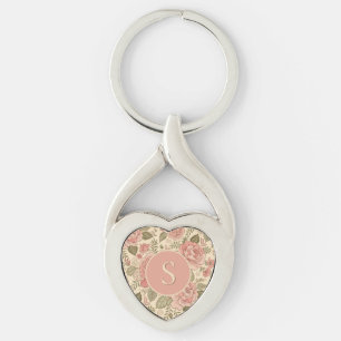 Porte-clés Muse Florale Poussiéreuse - Style Batik Rose Pouss