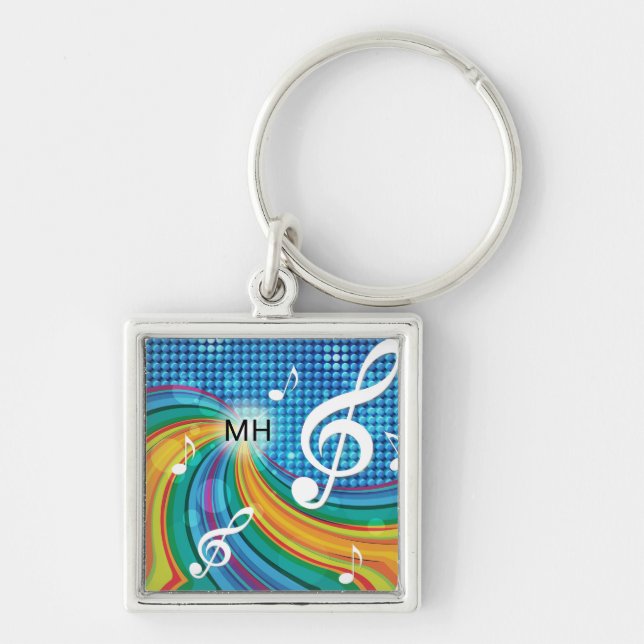 Porte-clés Music Illustration custom monogram key chains (Devant)