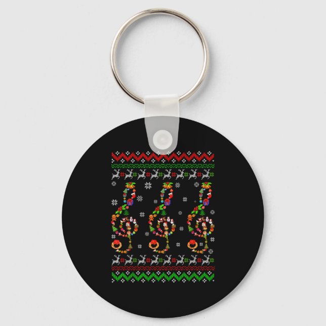 Porte-clés Music Note Christmas Ugly Sweater Musical Teacher  (Recto)