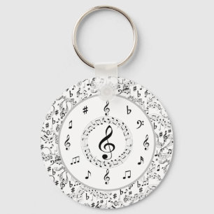Porte-clés Music, notes musicales