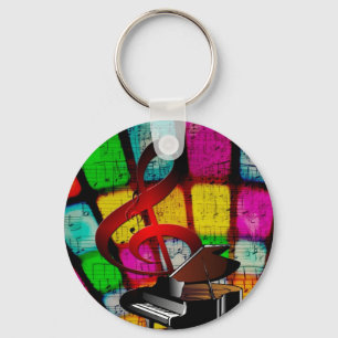Porte-clés Music Piano Keys Notes Enseignant Destiny Instrume