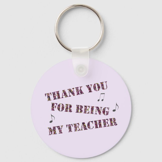 Porte-clés Music Teacher Appreciation Musical Notes Thank You (Recto)
