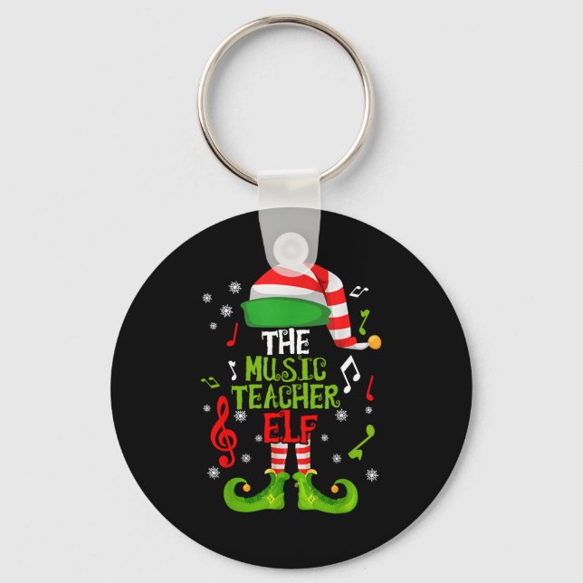 Porte-clés Music Teacher Elf Christmas Family Matching Xmas G (Recto)