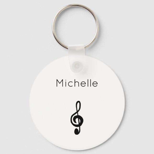 Porte-clés Musical Black White Treble Clef Symbol (Recto)