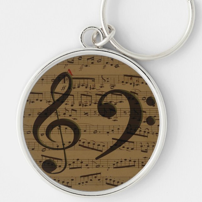 Porte-clés Musical Treble Clef Sheet Musique Classique (Devant)
