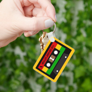 Porte-clés Musicien de musique reggae cassette rétro