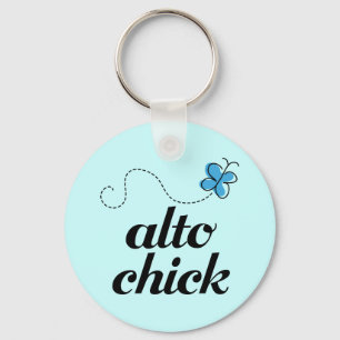 Porte-clés Musique Bleu Bouton Cute Alto Chick Cadeau