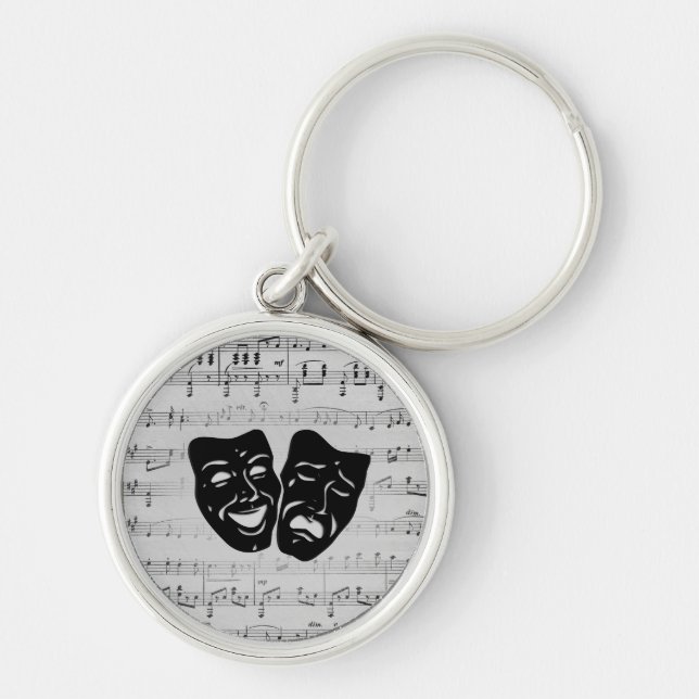 Porte-clés Musique d'argent et masques de théâtre (Devant)