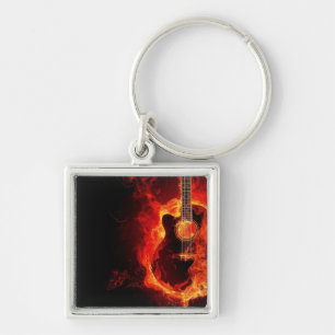 Porte-clés musique guitare flammes feu note danse Destiny'S
