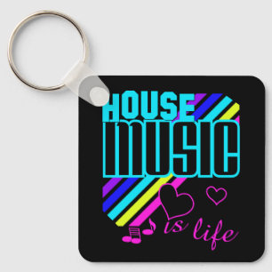 Porte-clés Musique House de nom personnalisé