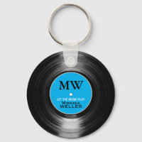 Musique personnalisée bleue Porte - clé de disques