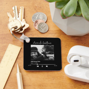 Porte-clés Musique personnalisée et photo de chanson sur un p