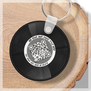 Porte-clés Musique personnalisée QR Code LP Vinyl PORTE - C