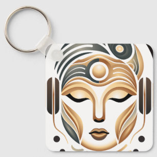 Porte-clés Musique zen minimaliste Déesse géométrique abstrai