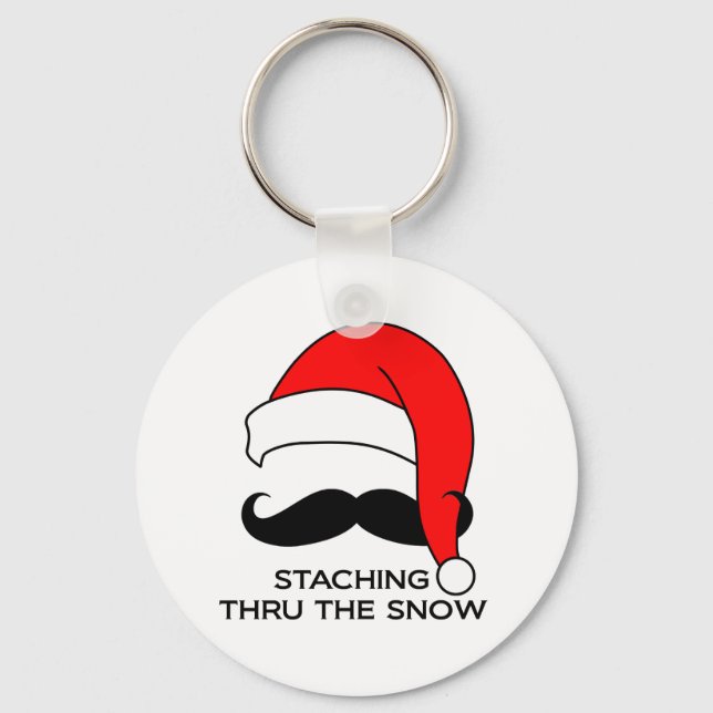 Porte-clés Mustache Christmas - Staching thru the snow (Recto)